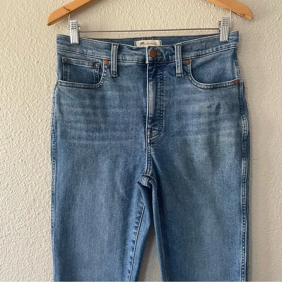 Madewell Stovepipe Jeans Women’s Size 29 Blue Medium Wash Cotton Stretch Pockets - Picture 3 of 16